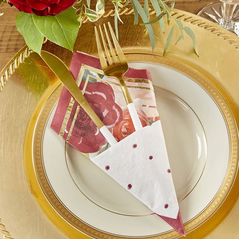 Kate Aspen® Burgundy Blush Floral 2 Ply Paper Napkins, 120ct.