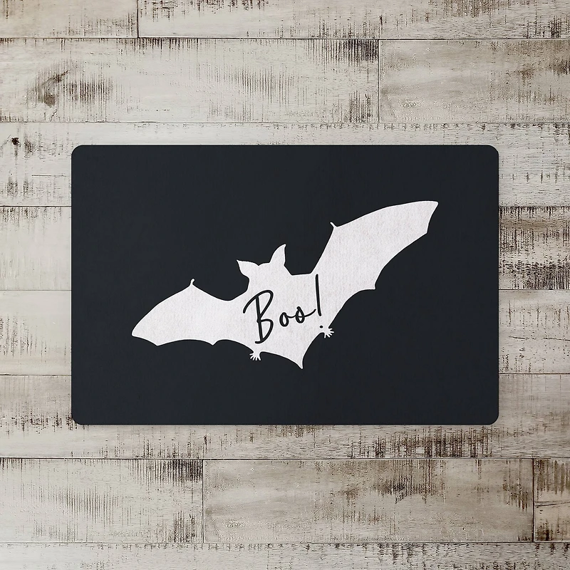 Boo Bat Gray Floor Mat