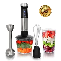 MegaChef 4 in 1 Multipurpose Immersion Hand Blender With Speed Control & Accessories