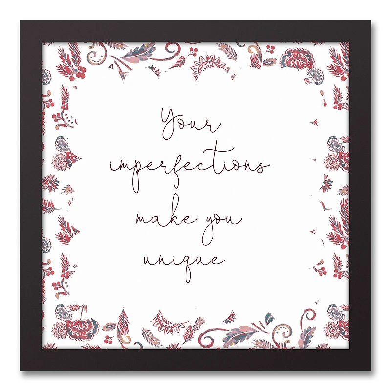 Imperfections are Unique 12" x 12" Black Framed Canvas