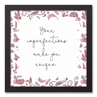 Imperfections are Unique 12" x 12" Black Framed Canvas