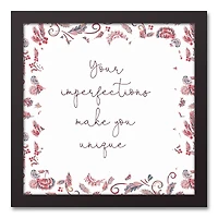 Imperfections are Unique 12" x 12" Black Framed Canvas