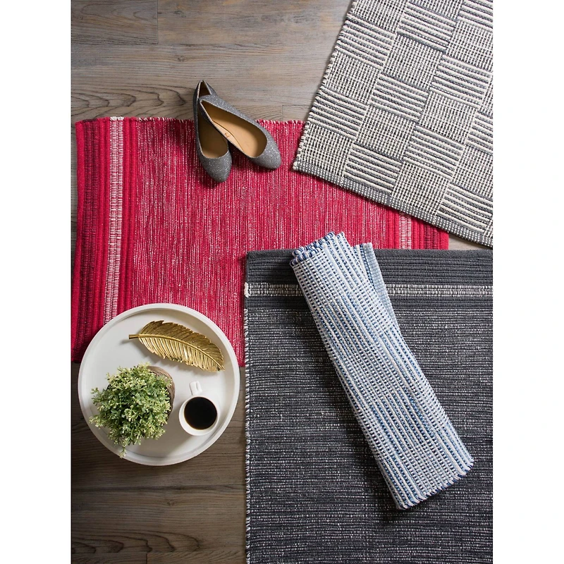 DII® Gray Squares Recycled Yarn Rug, 2ft. x 3ft.