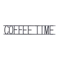 46" Black Coffee Time Iron Wall Sign