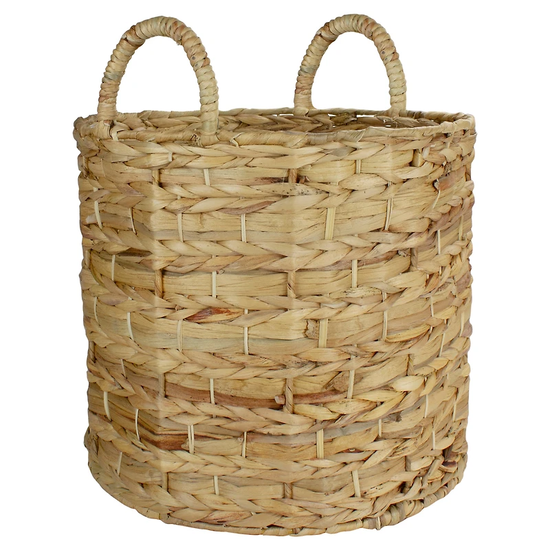 Round Natural Woven Water Hyacinth Storage Baskets, 3ct.