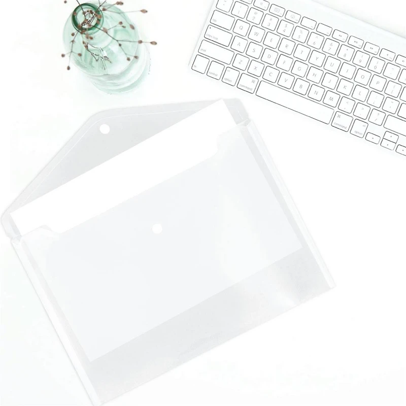 JAM Paper 9.75" x 13" Clear Plastic Snap Booklet Envelopes, 12ct.