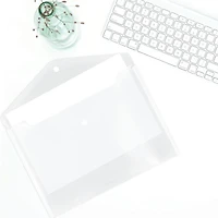 JAM Paper 9.75" x 13" Clear Plastic Snap Booklet Envelopes, 12ct.