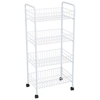 Simplify 4-Tier White Rolling Storage Cart
