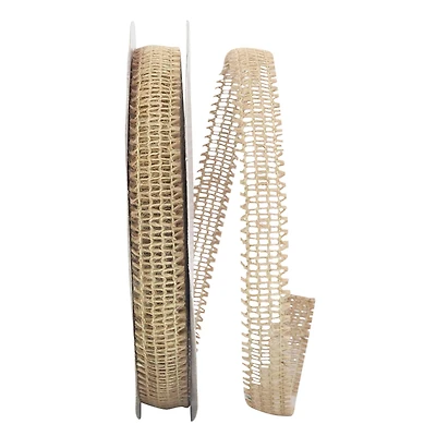 JAM Paper 7/8'' x 25yd. Mesh Jute Edge Ribbon