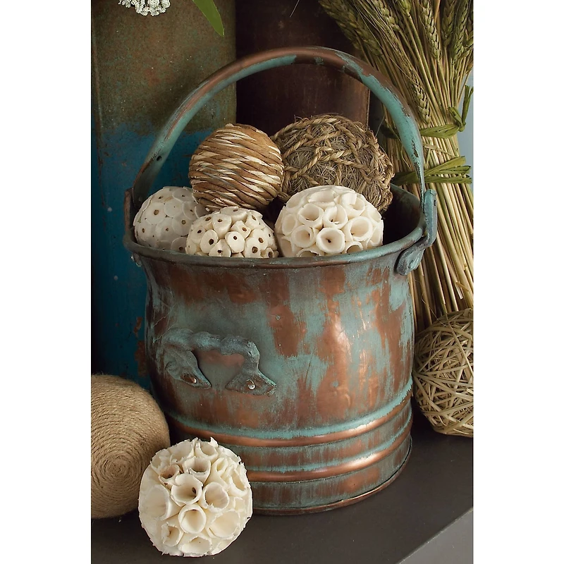 Copper Metal Rustic Planter Set