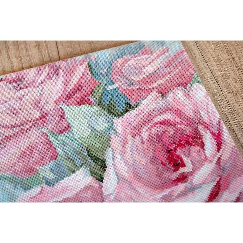 Letistitch Pale Pink Roses Counted Cross Stitch Kit