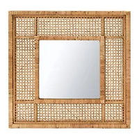Hello Honey® Natural Square Rattan Framed Wall Mirror