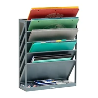 Mind Reader 5-Tier Vertical File Storage, Desktop Organizer, Wall Mount, Office, Plastic