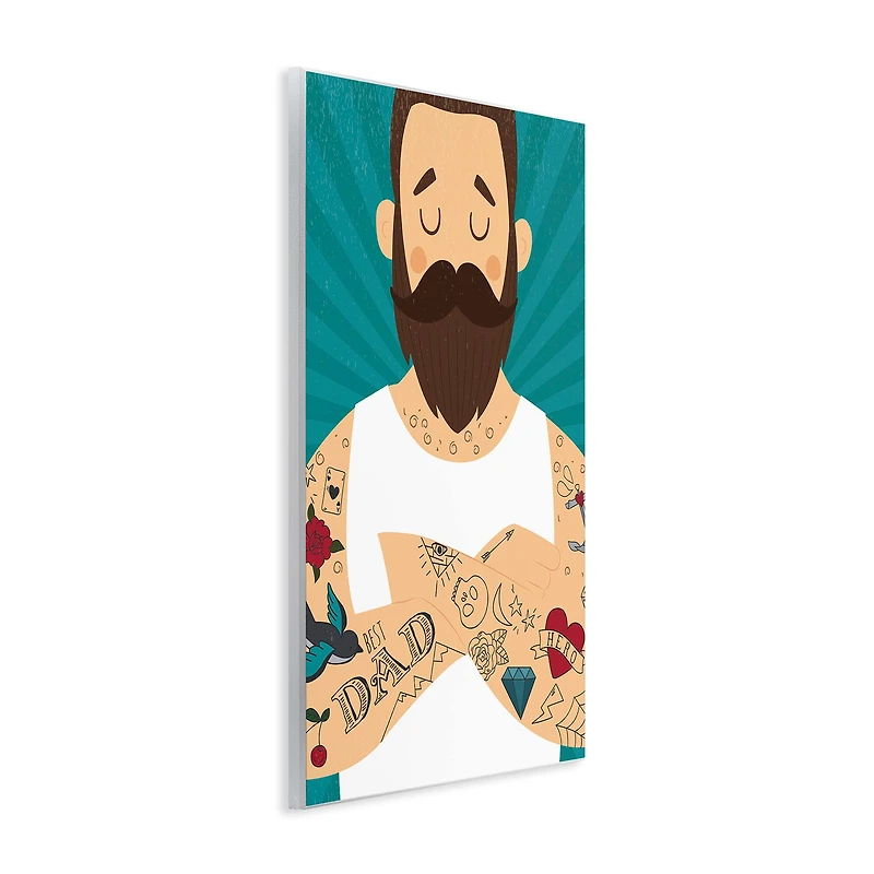 Stupell Industries Best Dad Father's Day Tattoos Wall Plaque Art