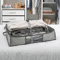 Simplify Heather Gray 2-in-1 Under The Bed Vacuum Storage Bag & Tote