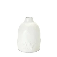 White Ceramic Farm Animal Vase Set
