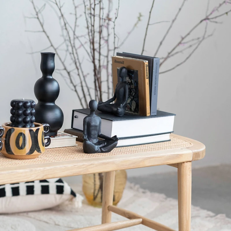 Hello Honey® 10" Matte Black Sculptural Aluminum Vase