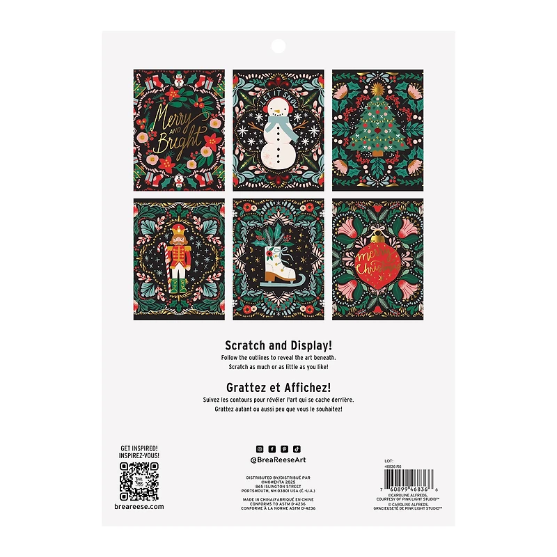 Brea Reese™ 9" x 12" Holiday Motif Scratch Art Paper Pad