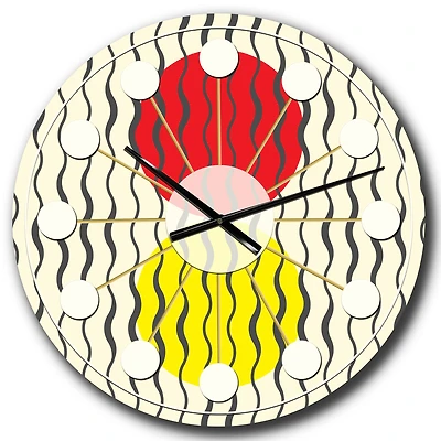 Designart 'Wave Pattern Mid-Century Modern Wall Clock