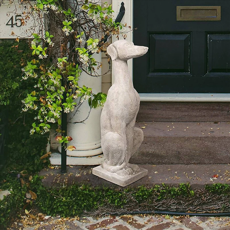 Design Toscano 35.5" Italian Greyhound Art Déco Whippet Sentinel Dog Statue