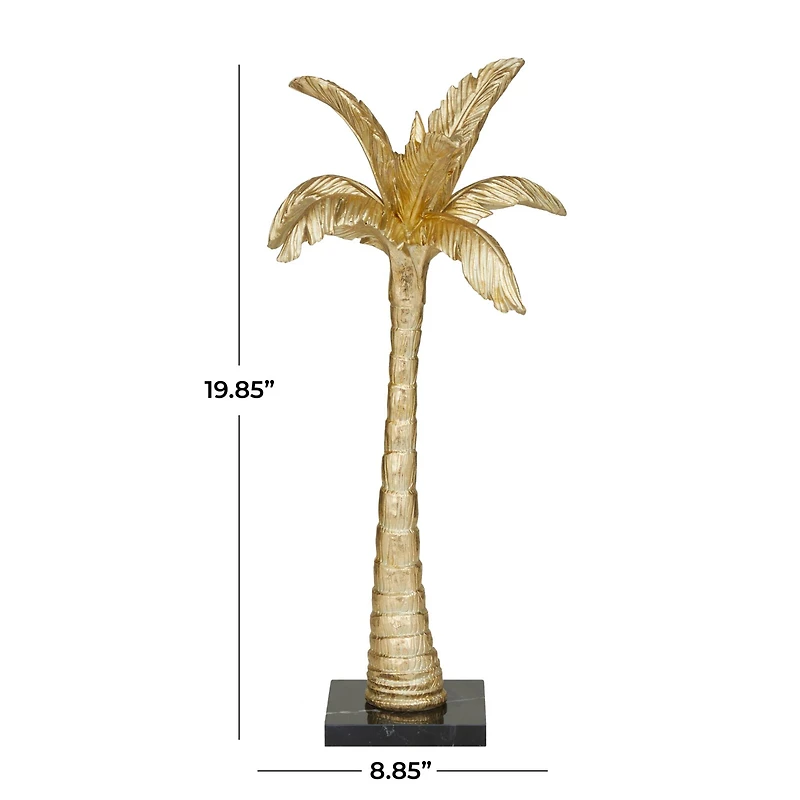 The Novogratz Gold Polystone Coastal Nature Sculpture, 9" x 7" x 20"