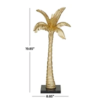 The Novogratz Gold Polystone Coastal Nature Sculpture, 9" x 7" x 20"