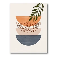 Designart - Abstract Geometrical Sun and Moon With Leaf III