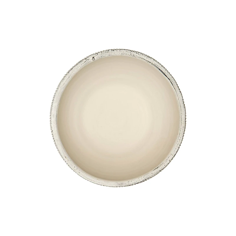 Hello Honey® 8.25" Small Distressed Cream Footed Terracotta Planter