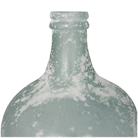17" Frosted Spanish Bottle Recycled Glass Vase