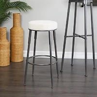 30" Gray Metal Industrial Counter Stool