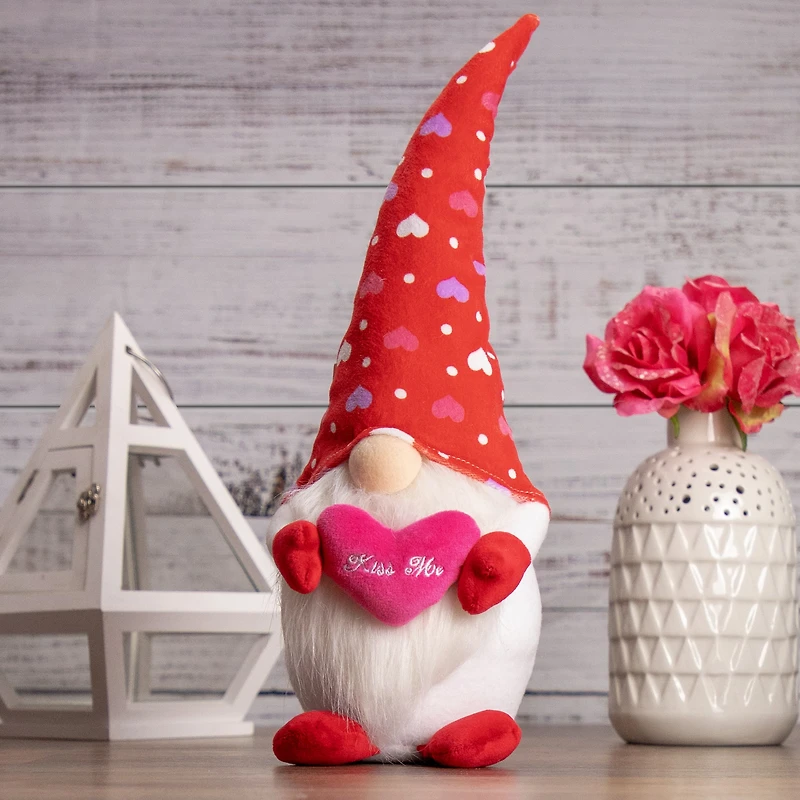16" Red Hearts Kiss Me Valentine's Day Gnome