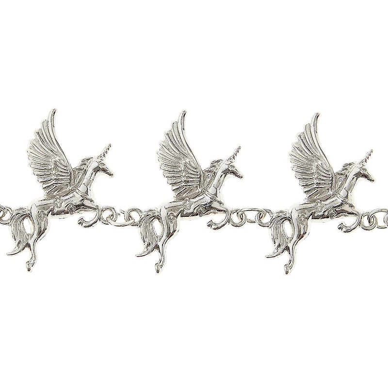 Rhodium Metal Unicorn Charms, 23mm by Bead Landing™