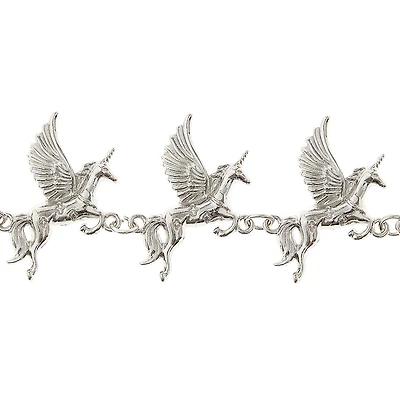 Rhodium Metal Unicorn Charms, 23mm by Bead Landing™