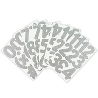 12 Pack: Silver Glitter Rounded Number Stickers by Recollections™