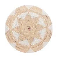 Light Brown Palm Wood Traditional Abstract Wall Decor Set