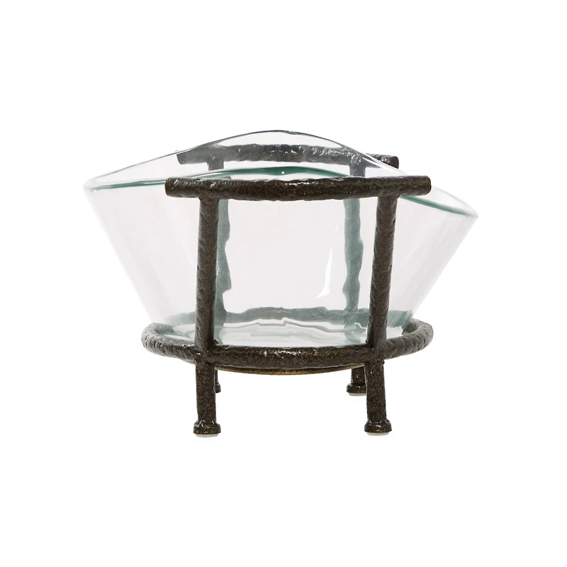 Copper Glass & Metal Modern Serving Bowl