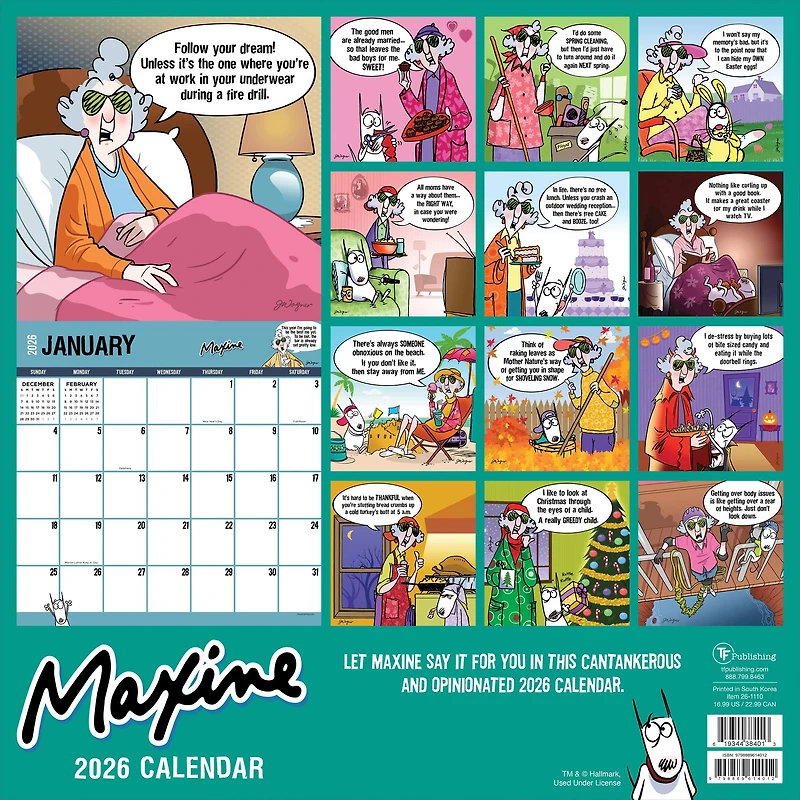 2026 Maxine Wall Calendar