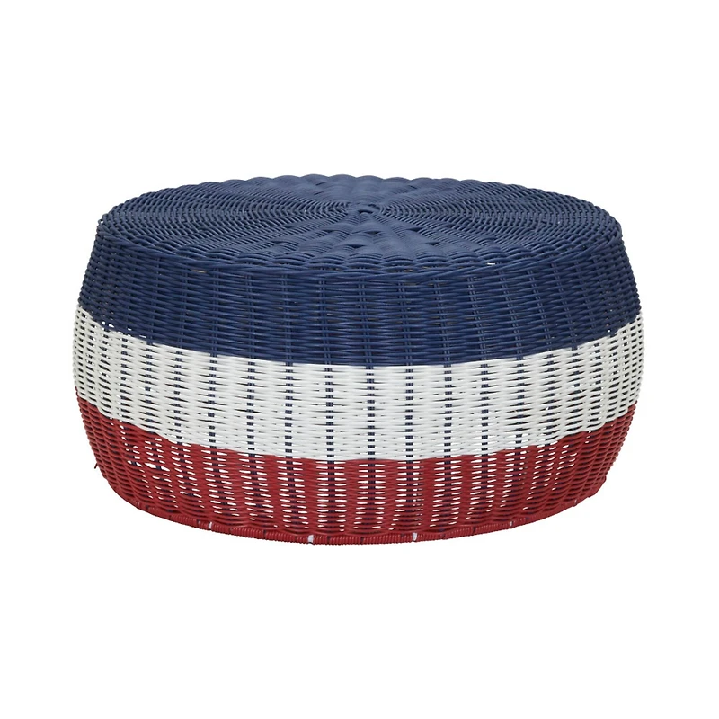 Household Essentials 9" Metal Woven Storage Ottoman