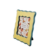 Flora Bunda® 4" x 4" Two Tone Yellow Wavy Ceramic Frame