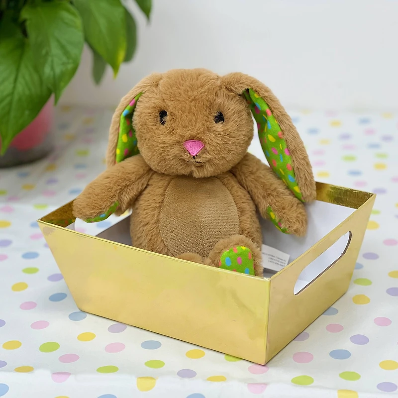 9" Gold Paperboard Gift Basket by Celebrate It™