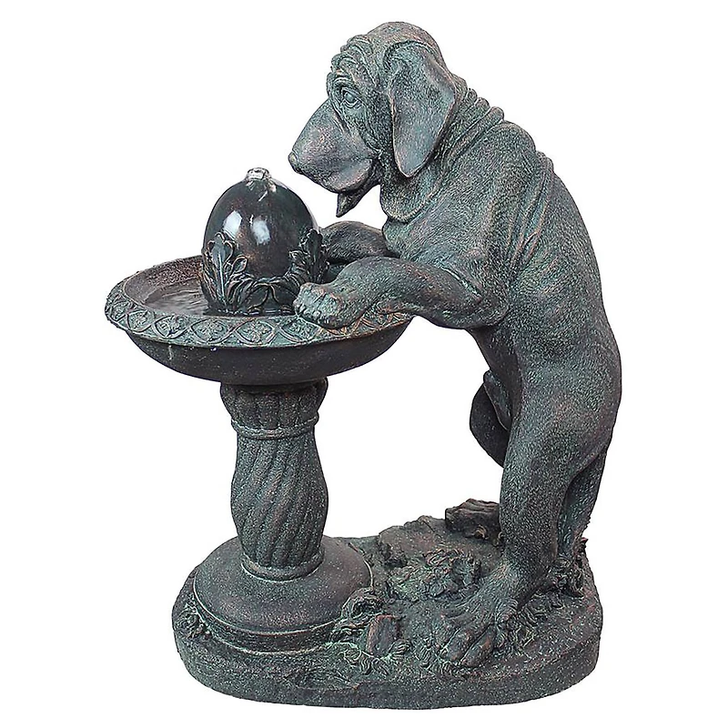 Design Toscano 26.5" Dog's Refreshing Drink Sculptural Fountain