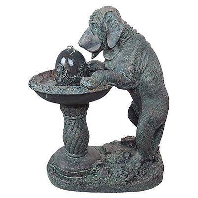 Design Toscano 26.5" Dog's Refreshing Drink Sculptural Fountain
