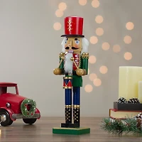 14" Wooden Christmas Nutcracker Drummer