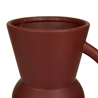 The Novogratz Set of 2" Maroon Stoneware Contemporary Vase 12" x 7" x 5"