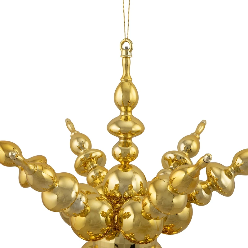 24" Shiny Gold 3D Sunburst Snowflake Commercial Christmas Ornament