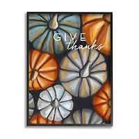 Stupell Industries Give Thanks Autumn Phrase Framed Giclee Art
