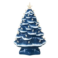 Mr. Christmas 14" Blue with White Bulbs Nostalgic Ceramic Tree