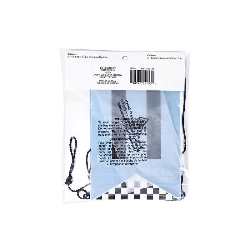 5ft. Blue Happy Birthday Racing Banner Set by Celebrate It™