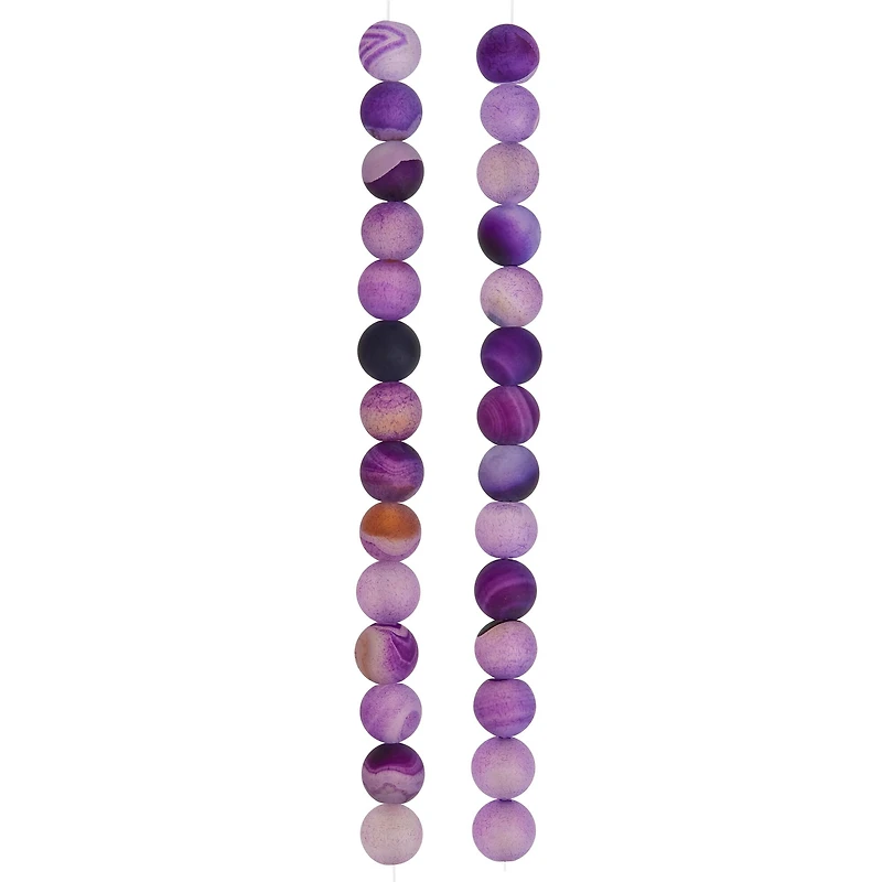 8mm Purple Dyed Round Agate Beads by Bead Landing™
