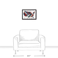 Herringbone Americana USA Black Framed Canvas